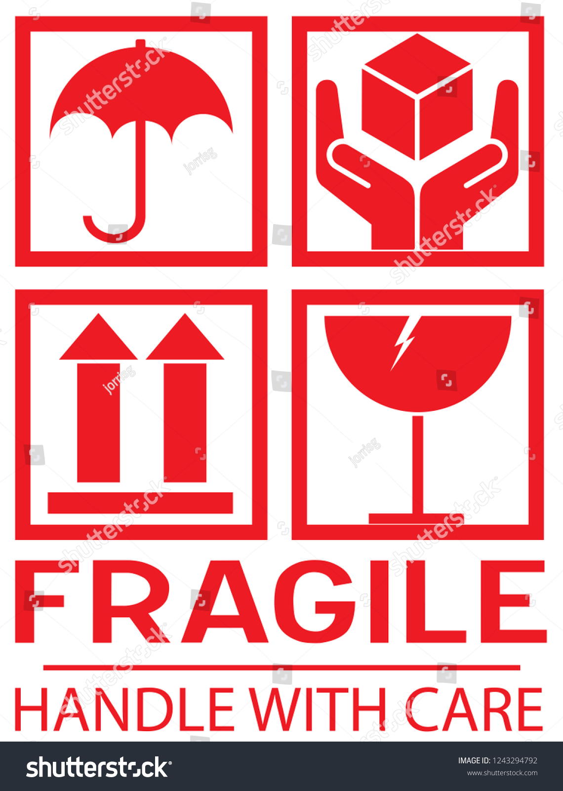 Sticker Fragile Handle Care Vector De Stock Libre De Regalias