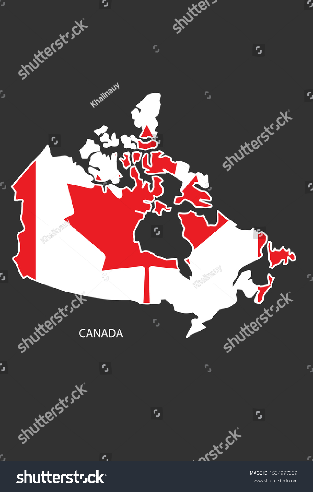 Sticker Outline Map Canada Flag Canada Stock Vector (Royalty Free ...