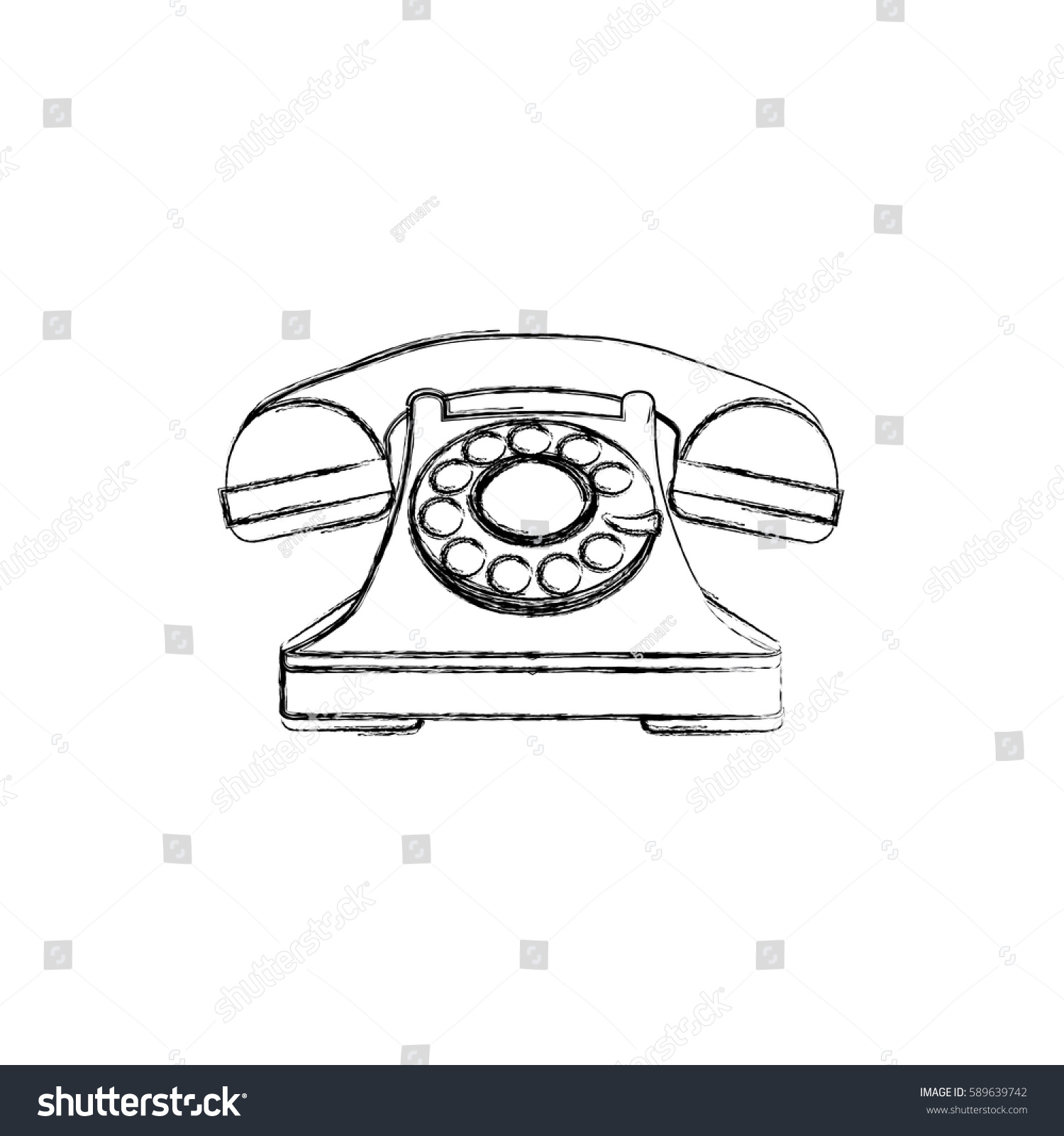 Sticker Silhouette Telephone Icon Vector Illustraction Stock Vector ...