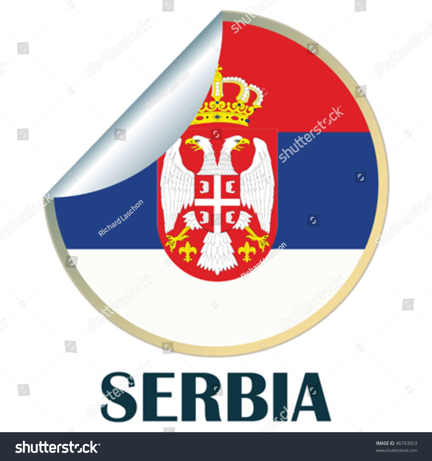 Sticker Flag Serbia Stock Vector 46763053 - Shutterstock