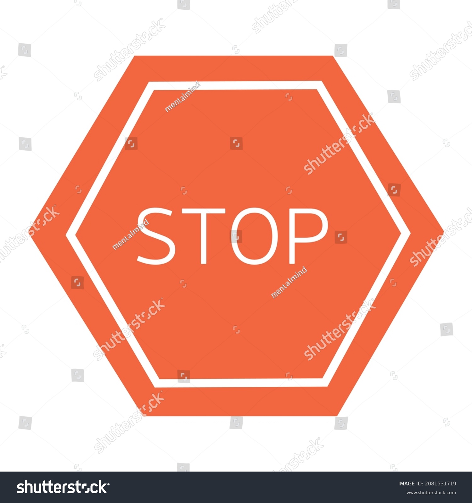 Sticker Road Sign Red Icon Traffic Stock Vector Royalty Free 2081531719 Shutterstock 3970