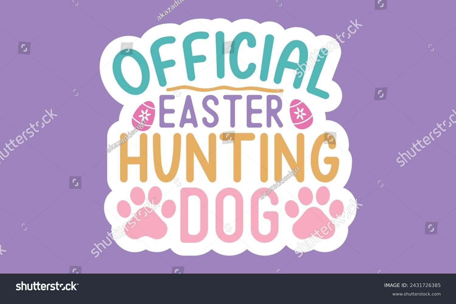 SVG of Stickers Easter Dog EPS Bundle ,Single Designs svg