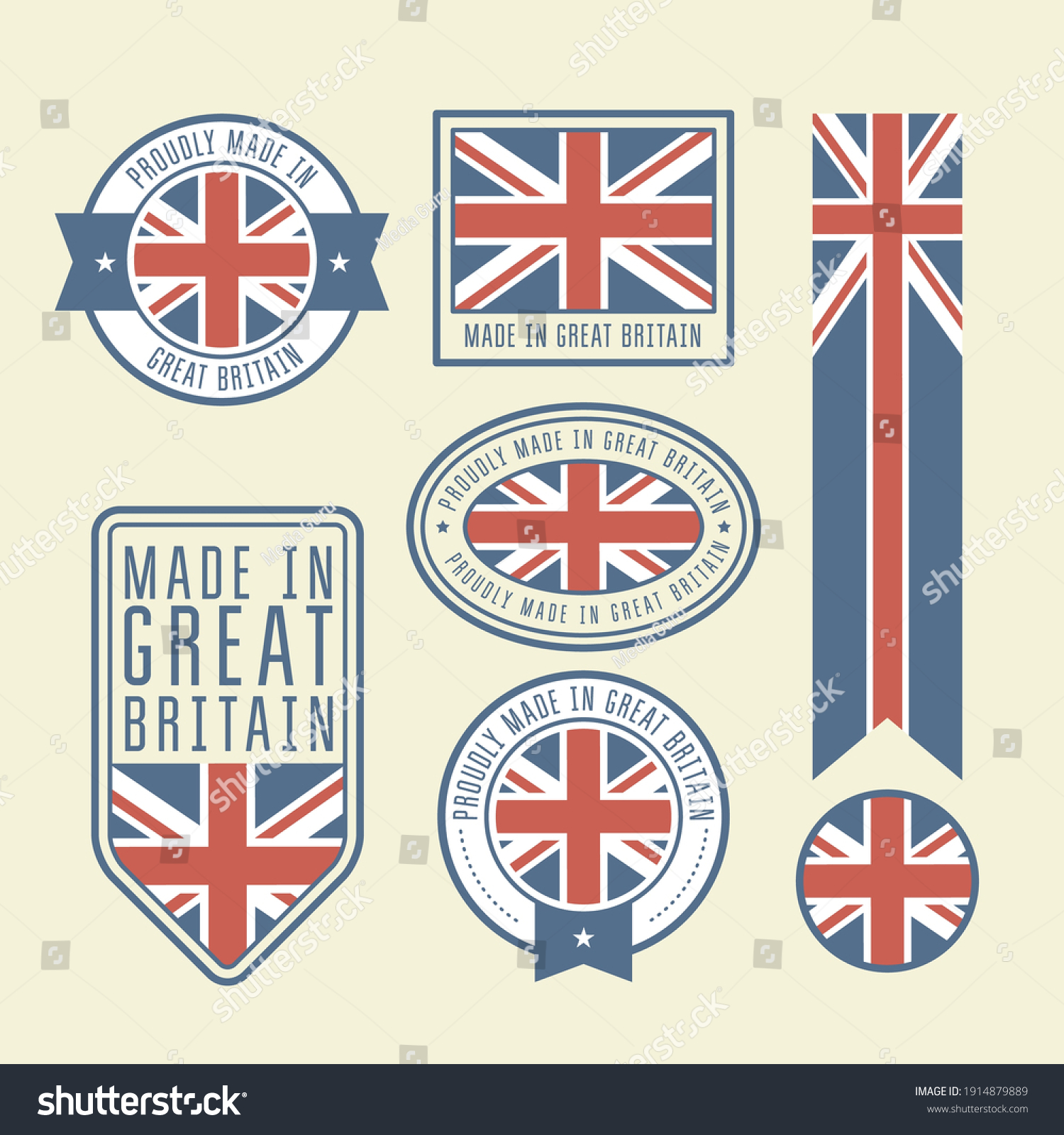 SVG of Stickers, tags and labels with Great Britain flag - badges svg