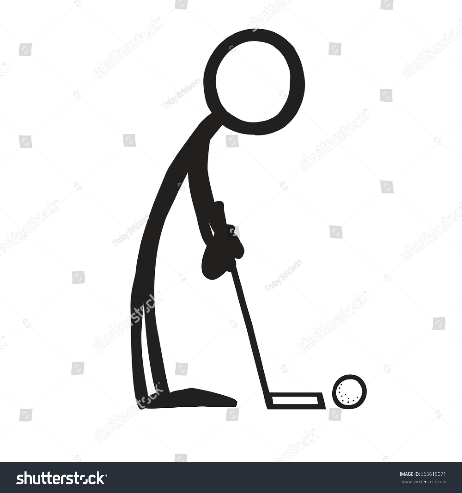 Stickfigure Golf Putting Stock Vector 665615071 Shutterstock
