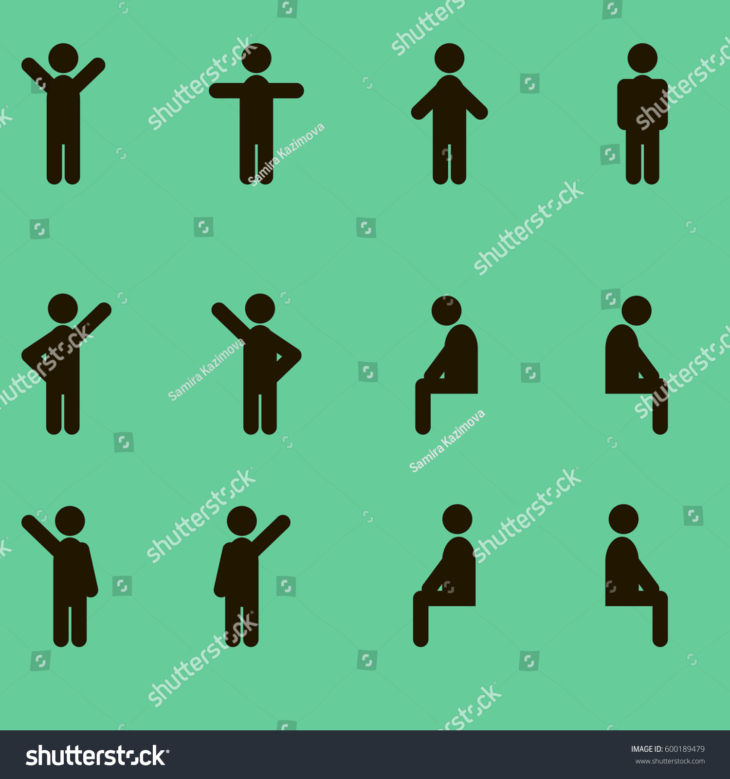 Stick Figure Pictogram Icons Stock Vector Illustratio 3510