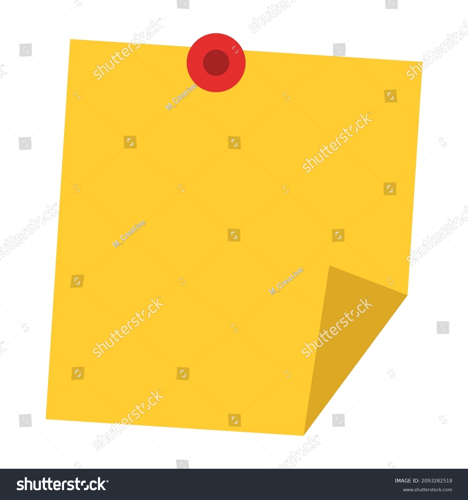 Sticky Note Flat Clipart Vector Illustration Stock Vector (Royalty Free ...