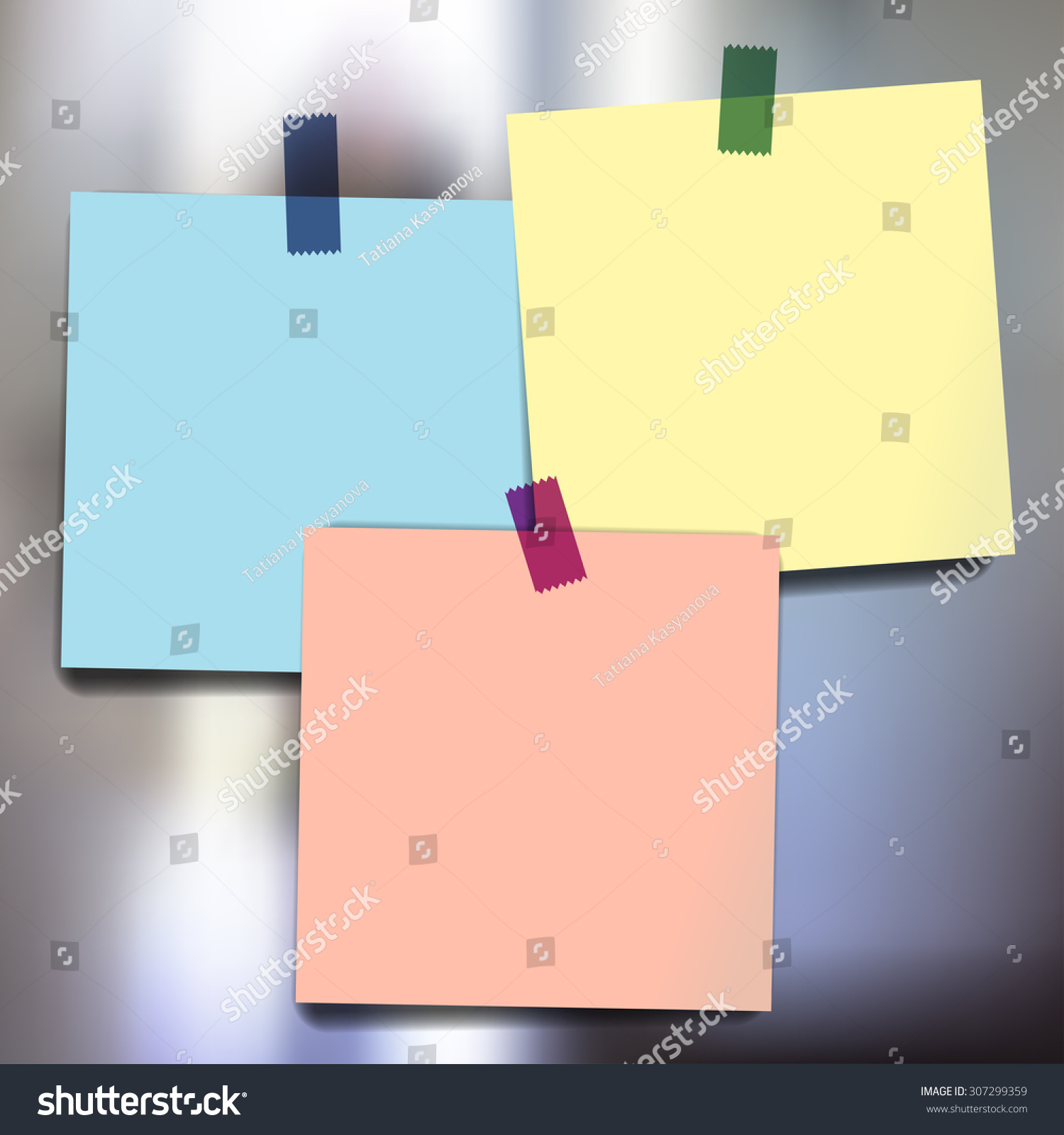 Sticky Notes Wallpapers On Blurred Vector 스톡 벡터(로열티 프리) 307299359