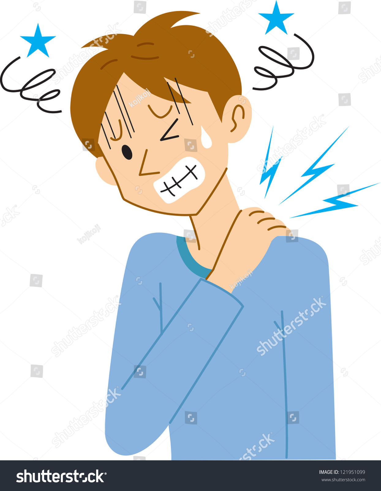 Stiff Neck Stock Vector Illustration 121951099 : Shutterstock