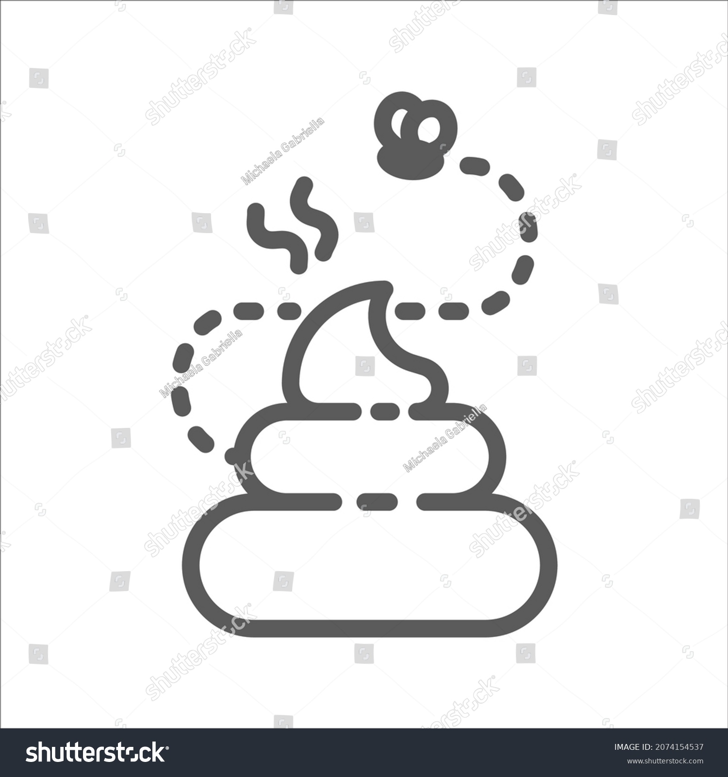 Stinky Poo Public Toilet Simple Icon Stock Vector (Royalty Free) 2074154537