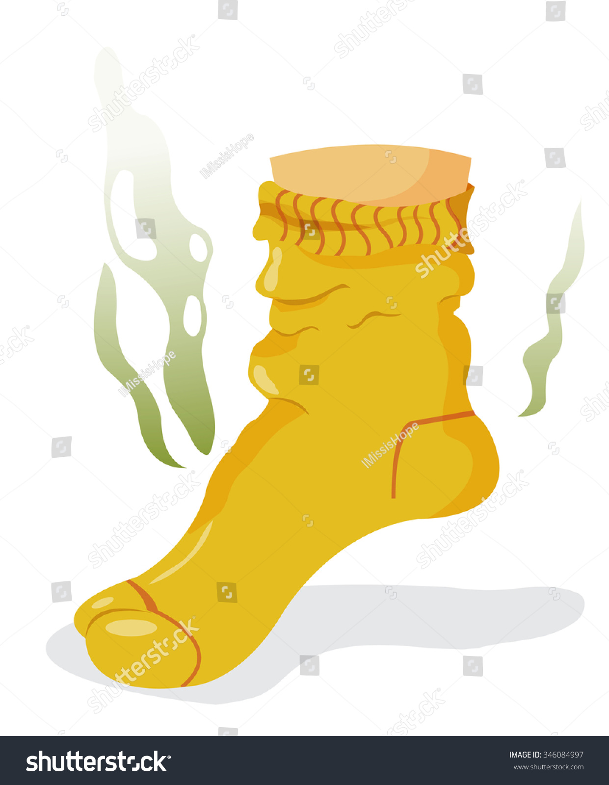 Stinky Sock On The Foot Stock Vector Illustration 346084997 : Shutterstock