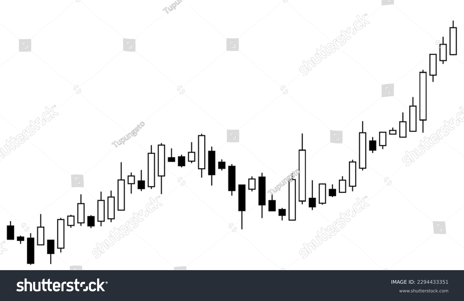 SVG of Stock market candle stick chart. Useful also for forex trading and crypto trade graphs. Uptrend - bullish trend with market going up. svg