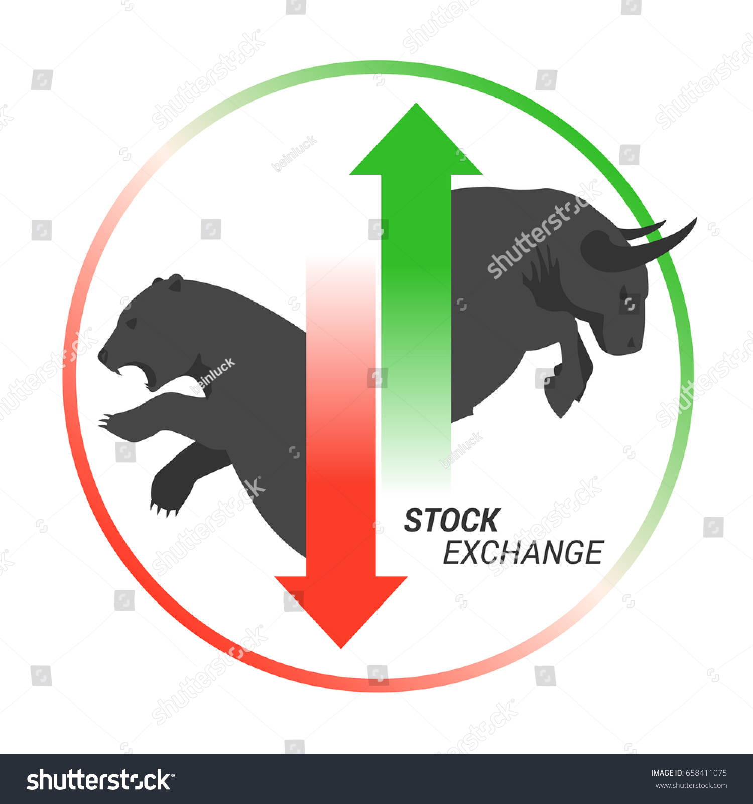 Stock Market Concept Bull Vs Bear Stock Vector (Royalty Free) 658411075 ...