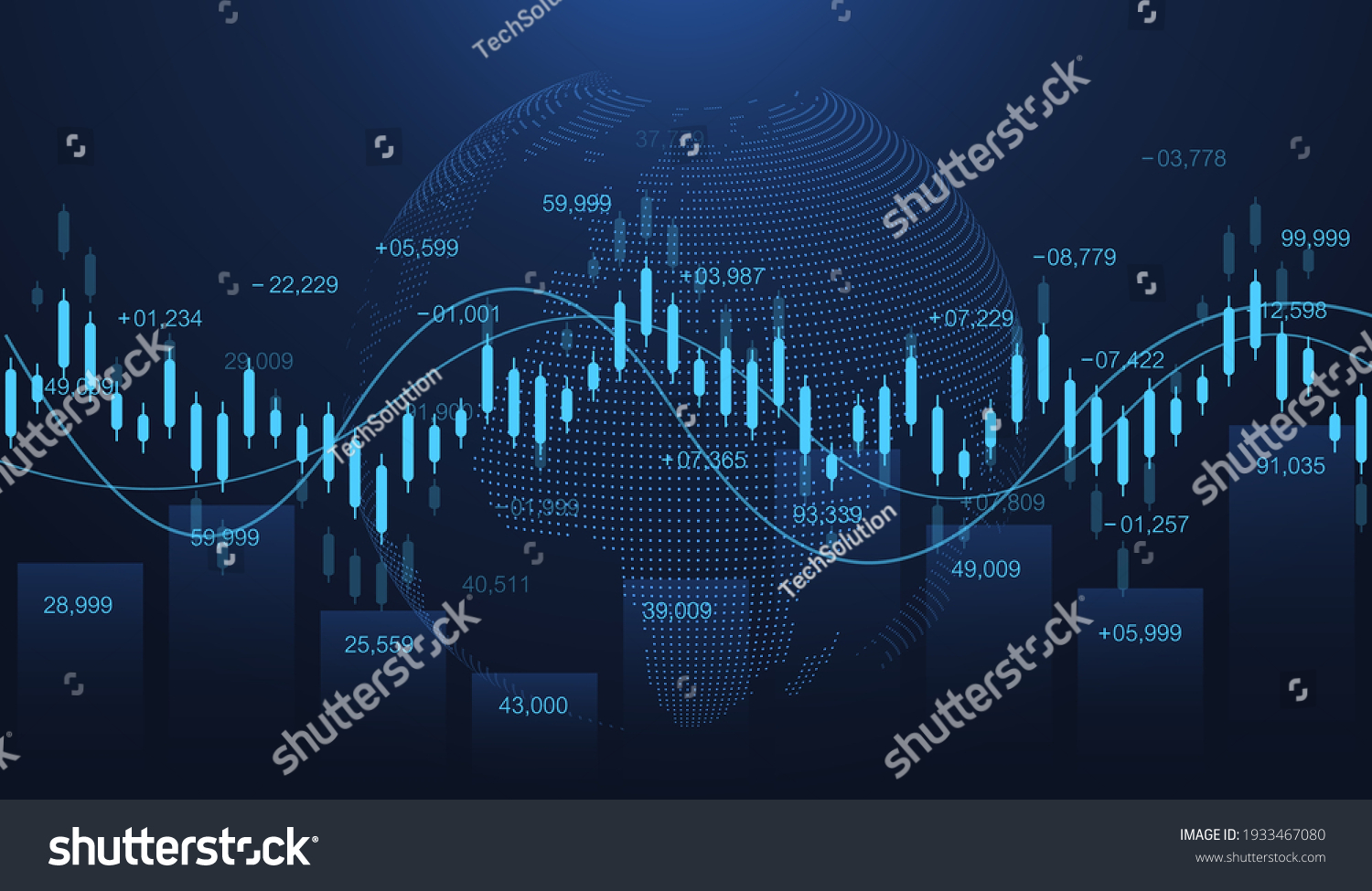 SVG of Stock market or forex trading graph in futuristic concept for financial investment or economic trends business idea. Financial trade concept. Stock market and exchange Candle stick graph chart vector svg