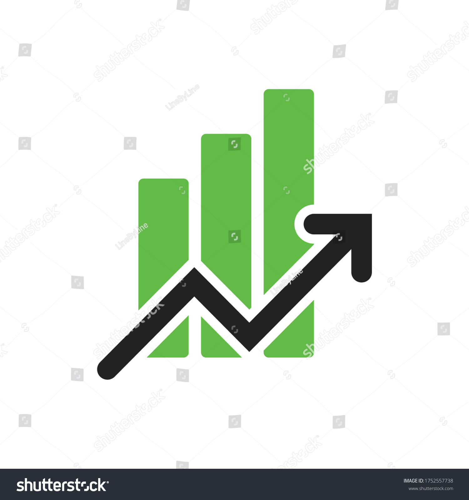 SVG of Stock Market, Stock Market Exchange, Recession, Economy, Buy The Dip, Money Sign Arrow Bar Graph Icon Vector Illustration Background svg