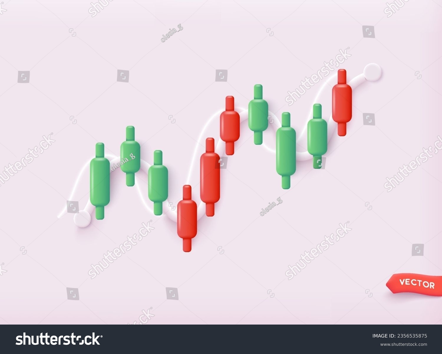 SVG of Stock market trading graph in graphic concept suitable for financial investment or Economic trends business idea. 3D Web Vector Illustrations. svg