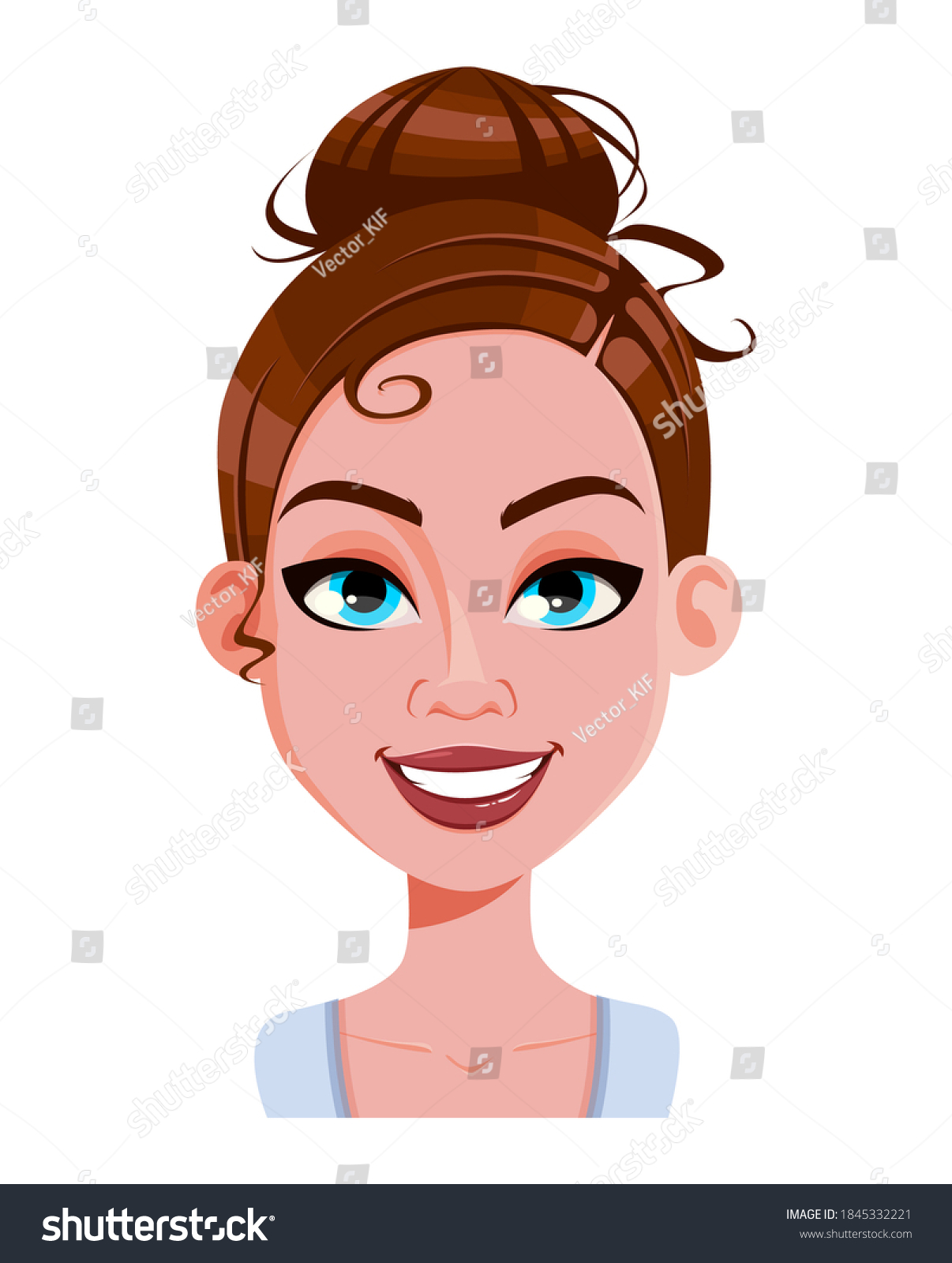 Stock Vector Face Expression Beautiful Woman Stock Vector Royalty Free 1845332221 Shutterstock