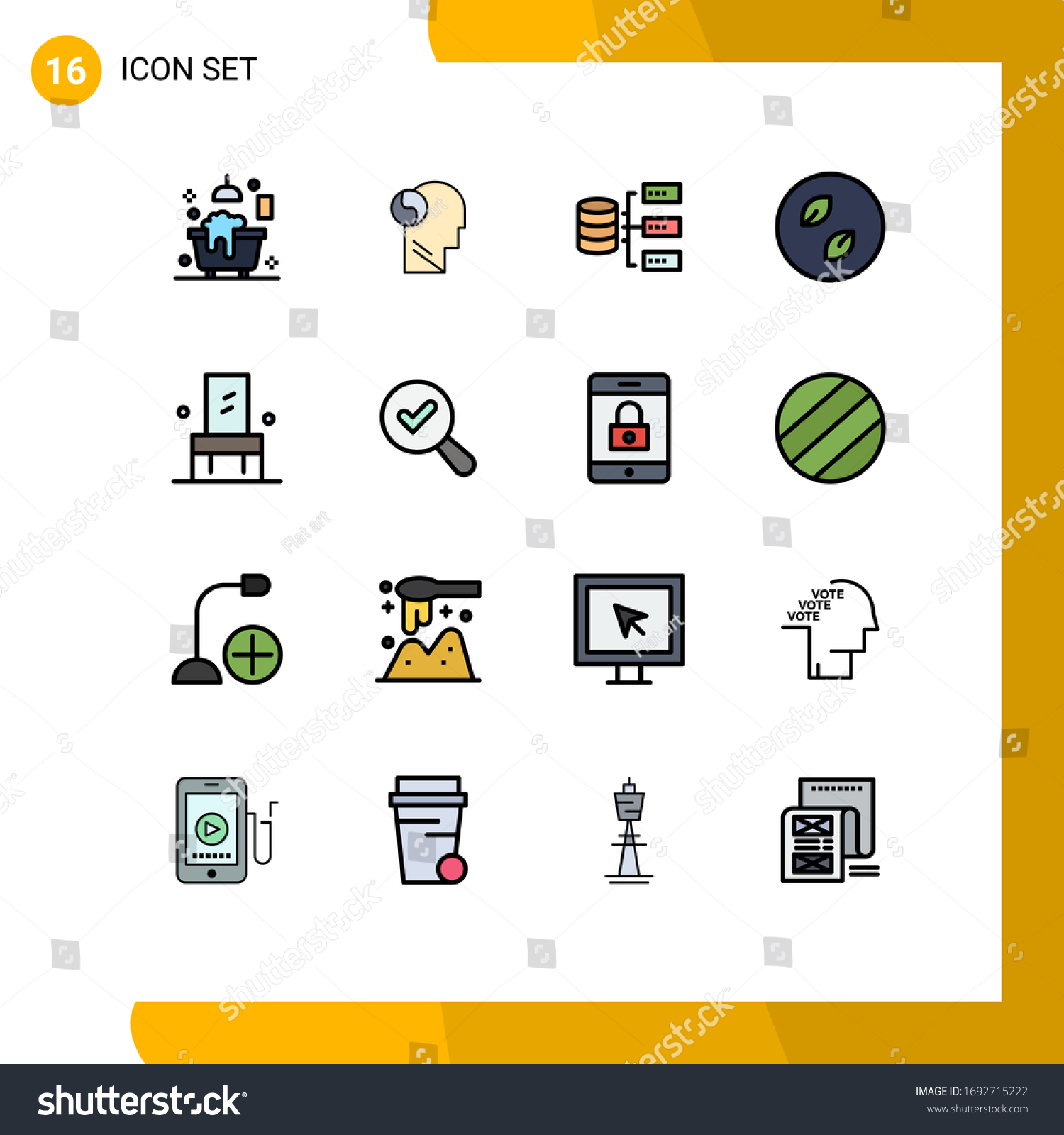 SVG of Stock Vector Icon Pack of 16 Line Signs and Symbols for furniture; nature; data; leaves; ecology Editable Creative Vector Design Elements svg