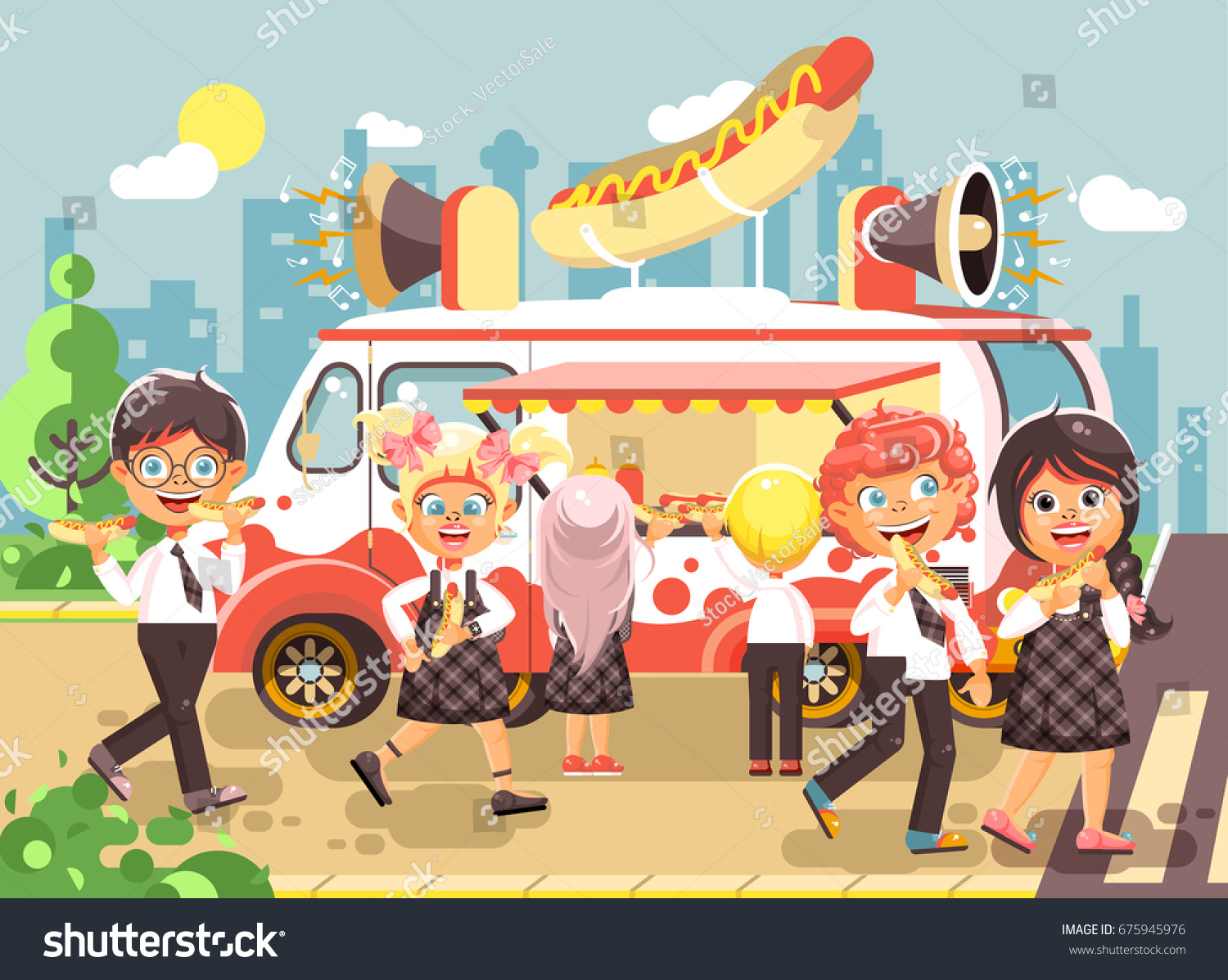 Stock Vector Illustration Cartoon Characters Children Stock Vector Royalty Free 675945976