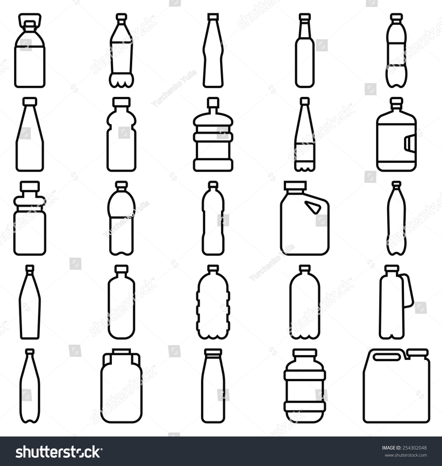SVG of Stock vector illustration of a set of plastic bottles and other containers/Set of plastic bottles and other containers/Stock vector illustration svg