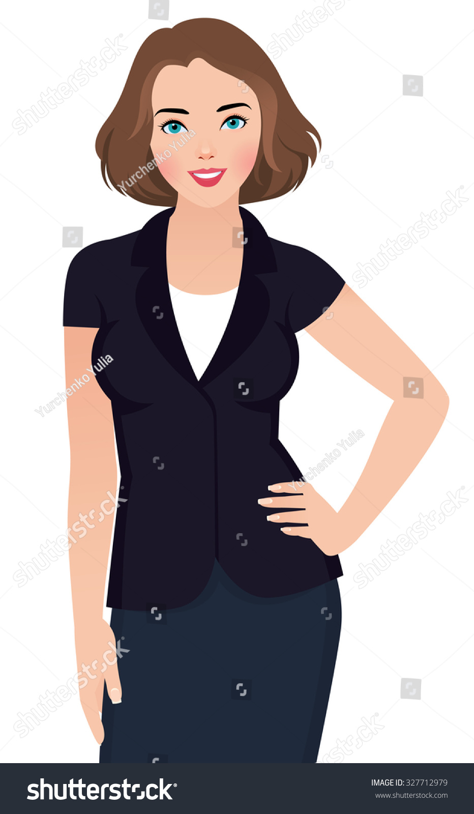 Stock Vector Illustration Young Business Woman Stock Vector 327712979 ...