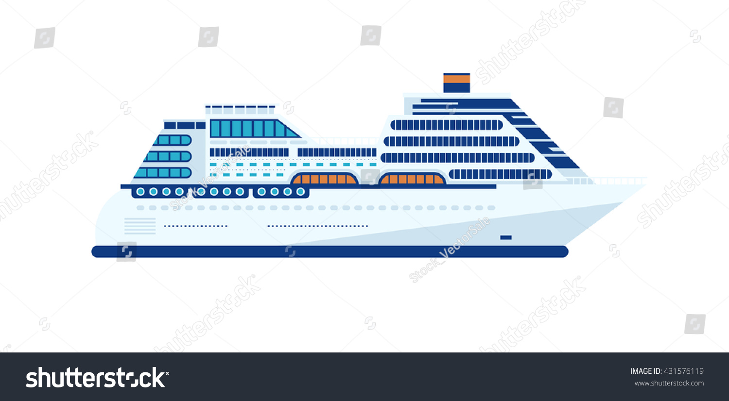 Stock Vector Illustration Cruise Ship Isolated Stock Vector (Royalty ...