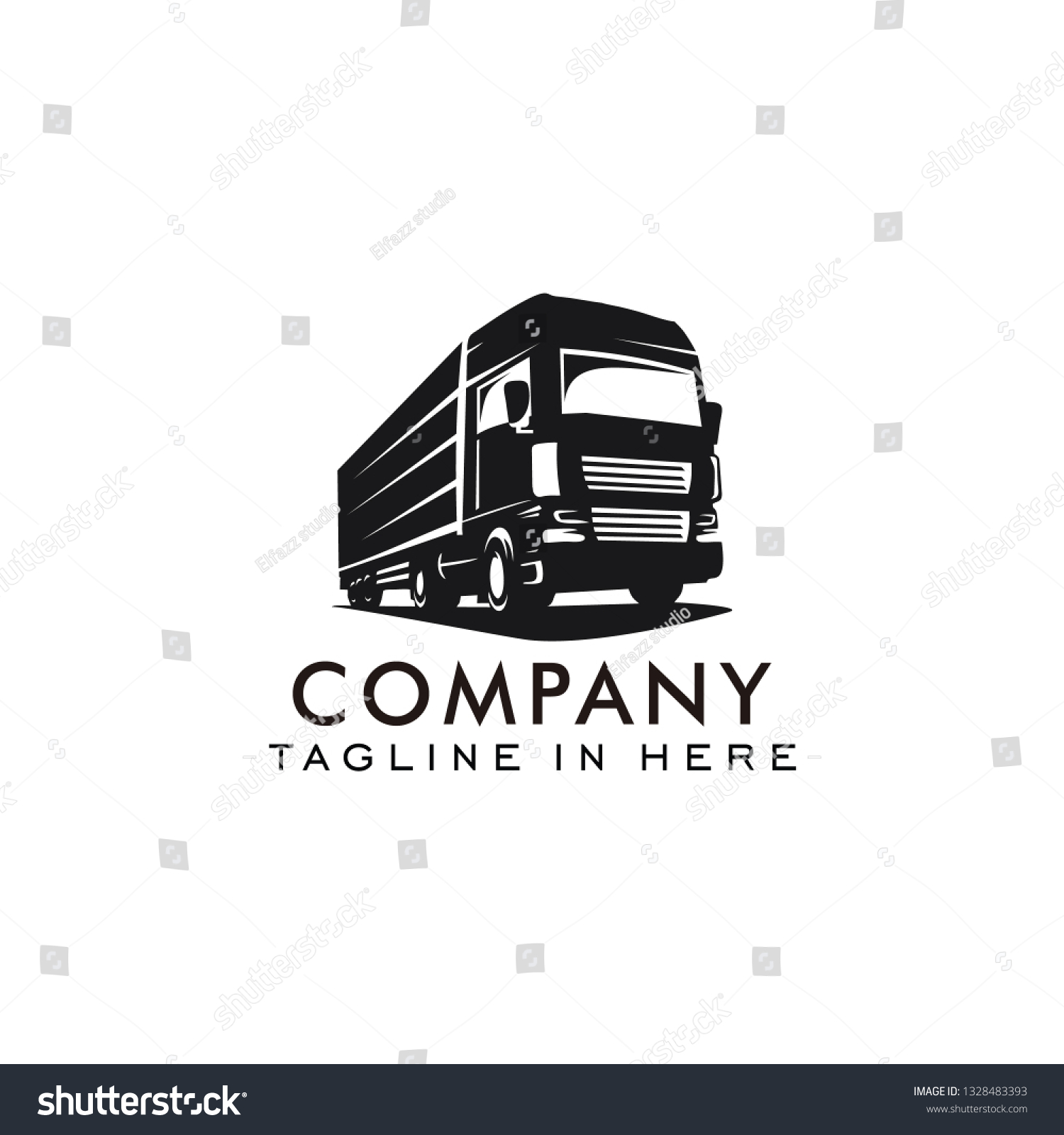 Stock Vector Logo Truck Silhouette Stock Vector (Royalty Free) 1328483393