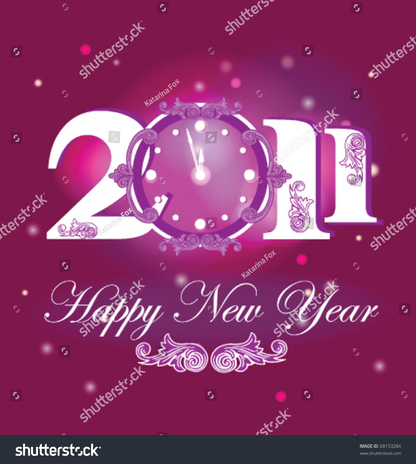 Stock Vector New Year Card - 68153284 : Shutterstock