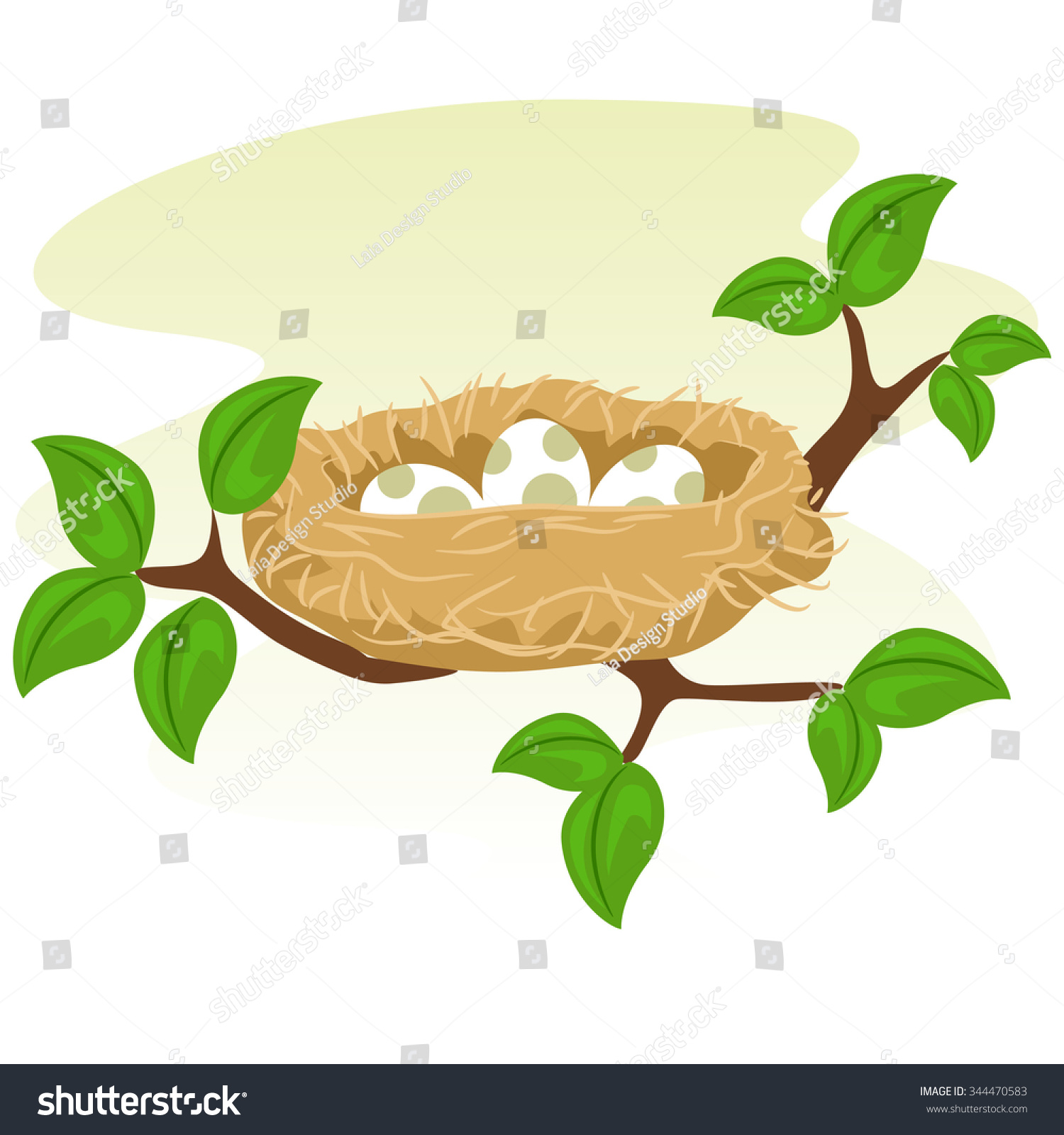 Stock Vector Birds Nest Egg Stock Vector 344470583 - Shutterstock