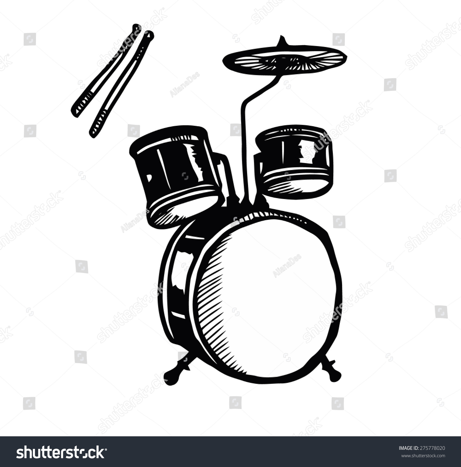 Stock Vector Realistic Illustration Drum Kit Stock Vector (Royalty Free ...