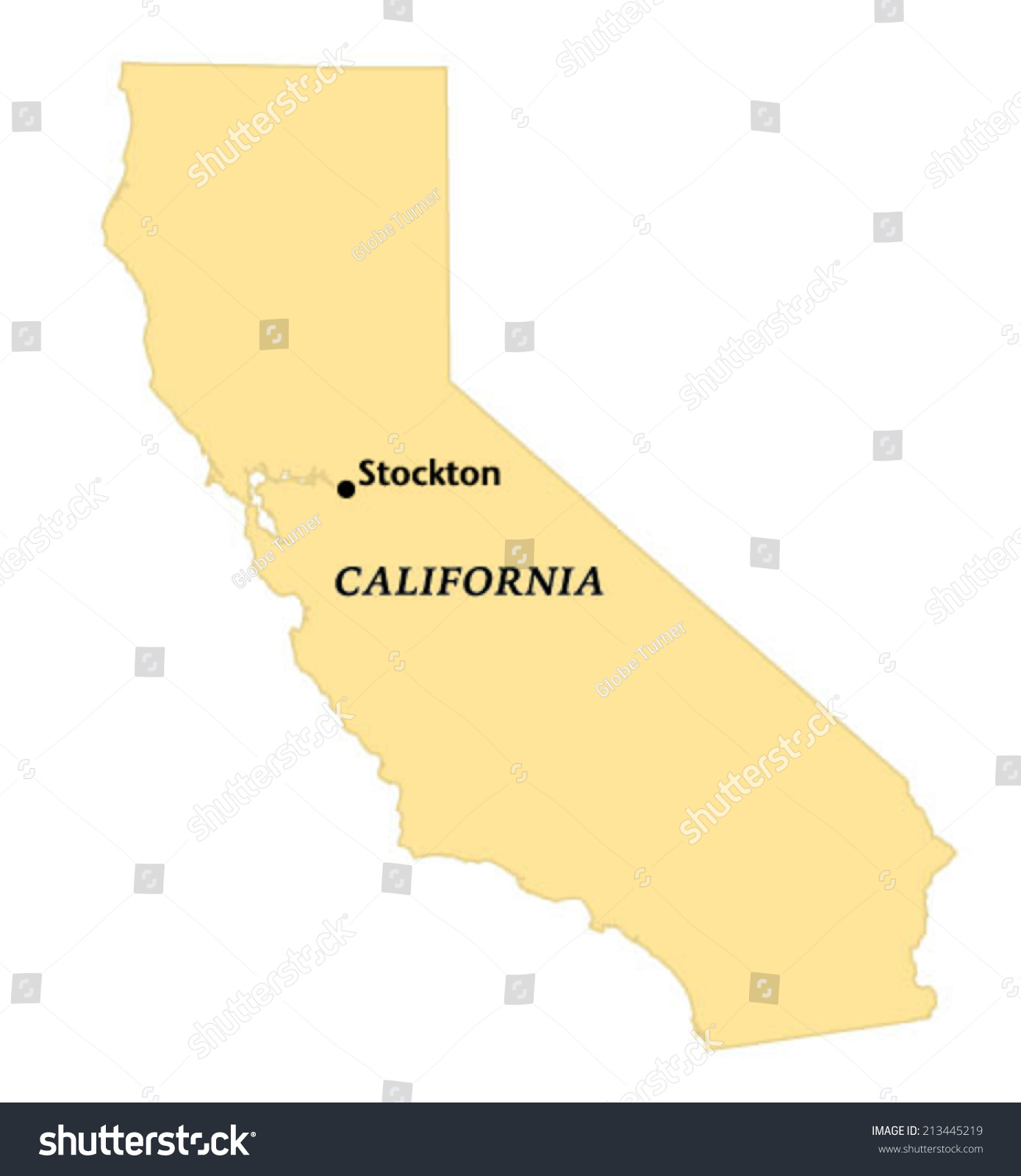 Stockton California Locate Map Stock Vector 213445219 - Shutterstock