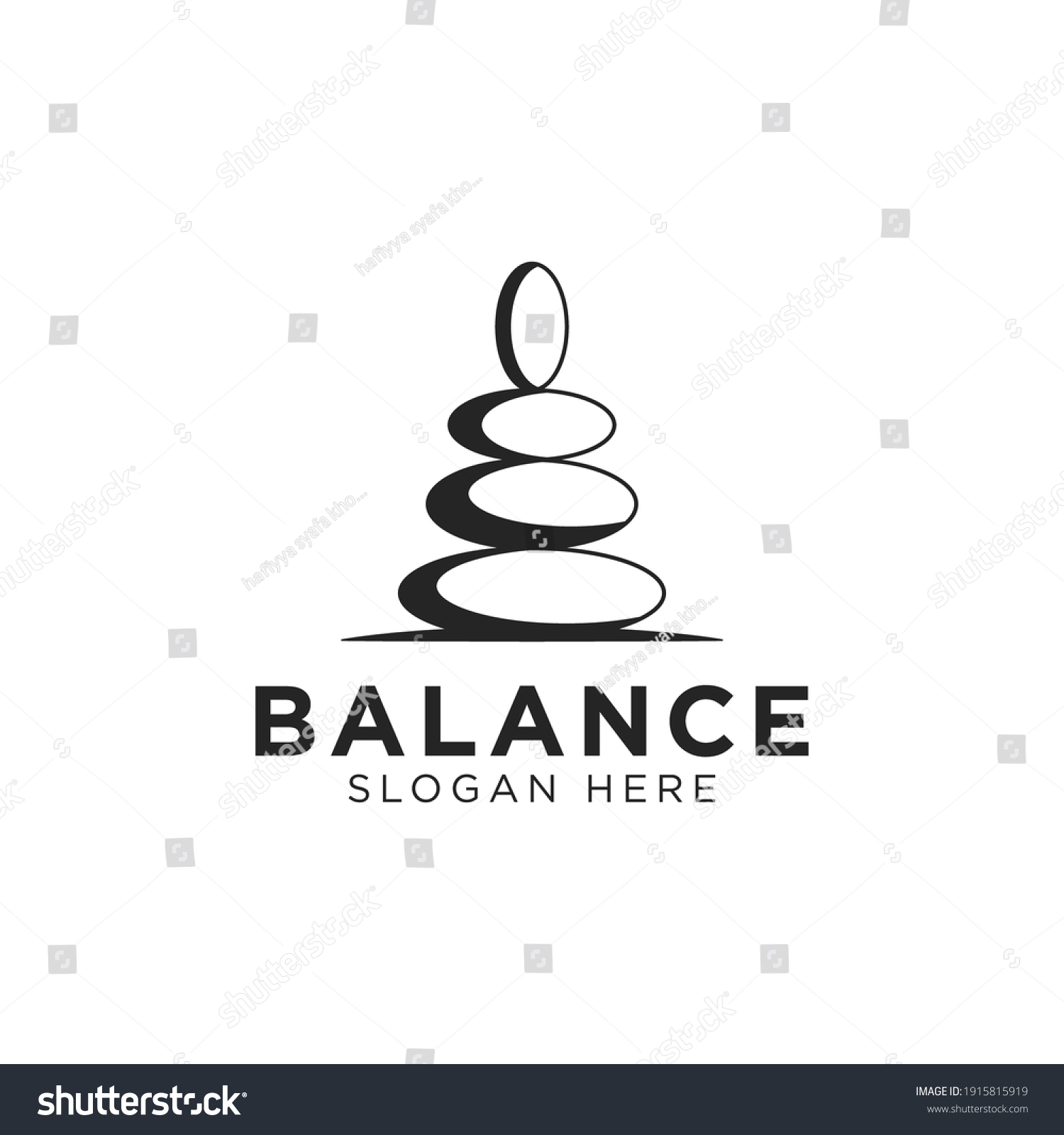 Stone Rock Balance Logo Spa Wellness Stock Vector (Royalty Free ...