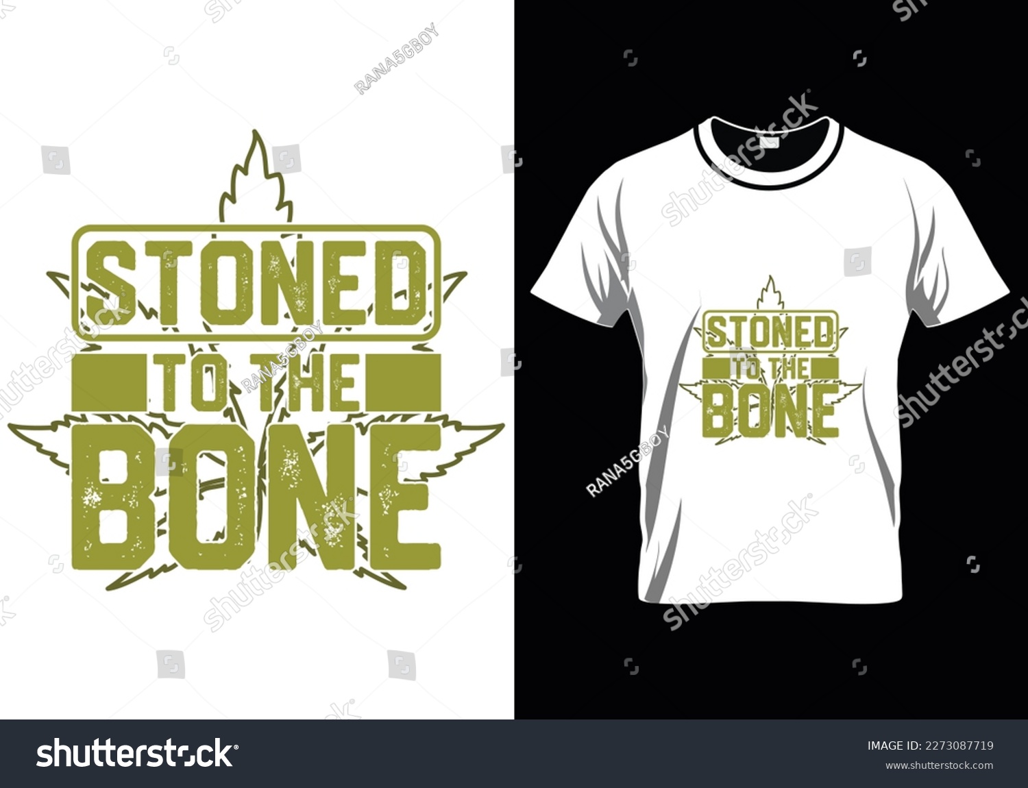 SVG of Stoned To The Bone Weed T-Shirt Design svg