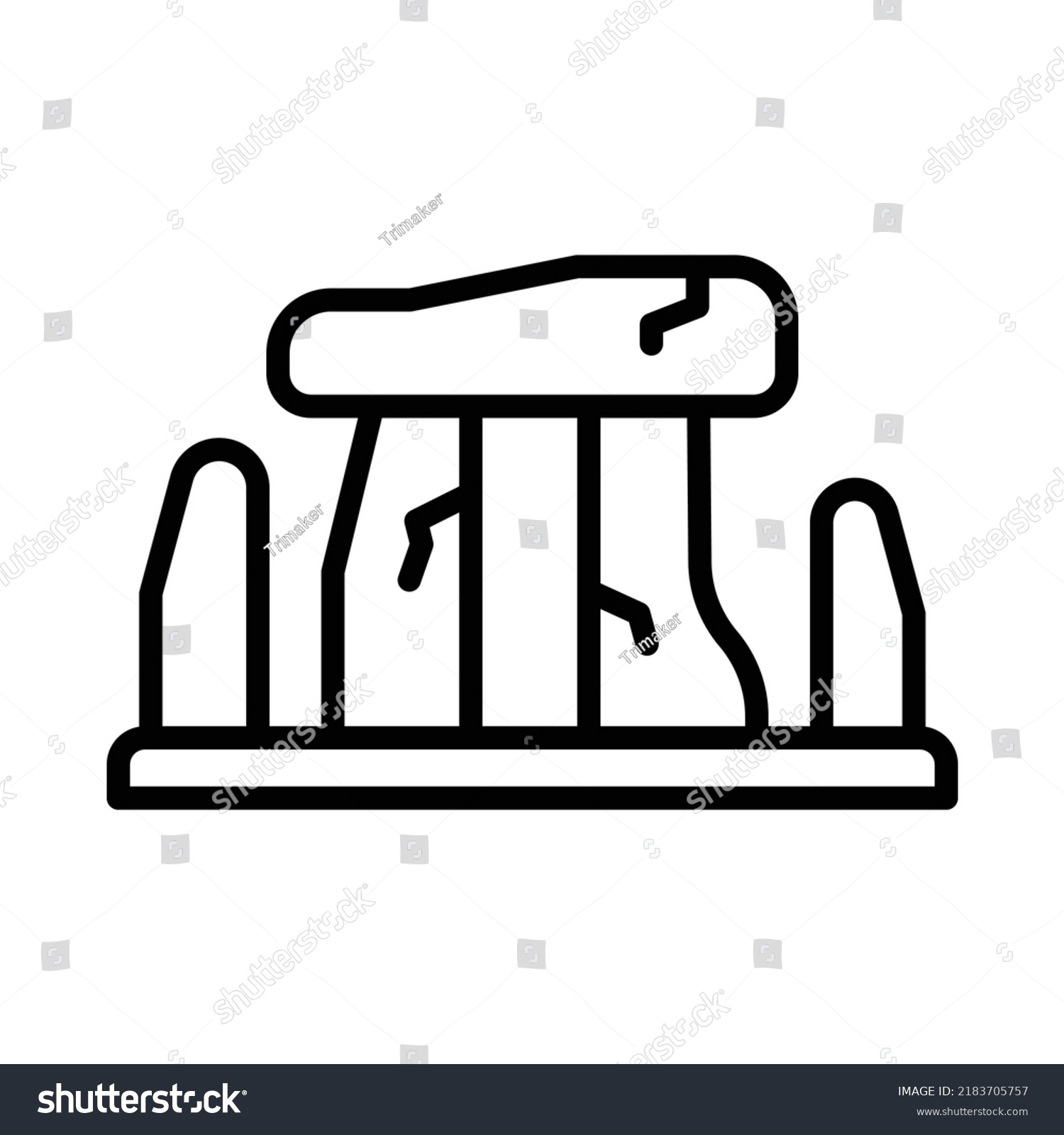 recommend clip art: Stonehenge Icon. Line Art Style Design Isolated On White Background