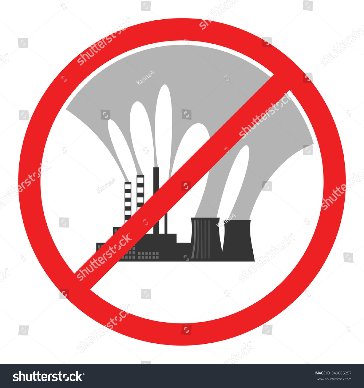 Stop Air Pollution Sign Conceptual Vector Stock Vector 349065257 ...