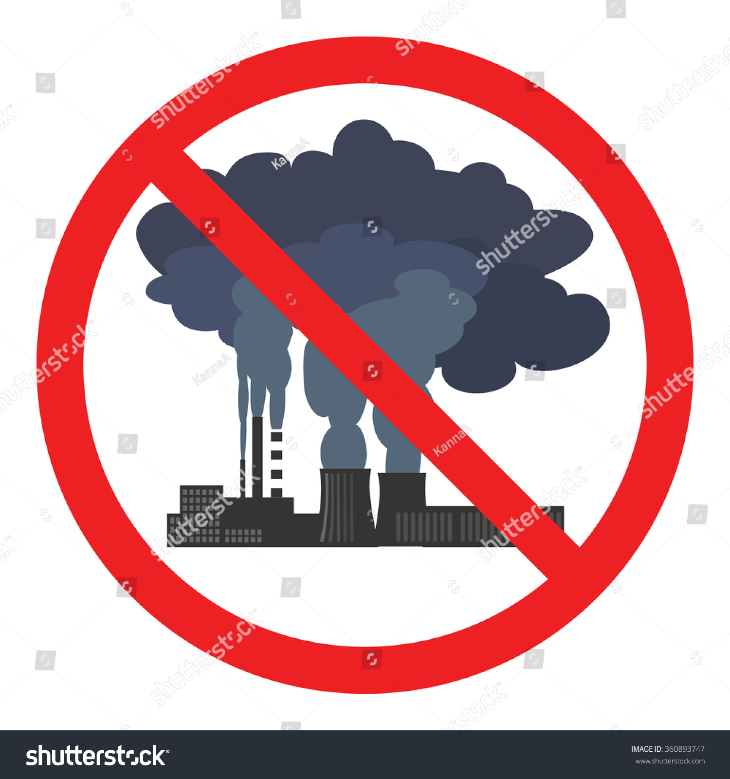 Stop Air Pollution Sign. Conceptual Vector Illustration Showing The ...