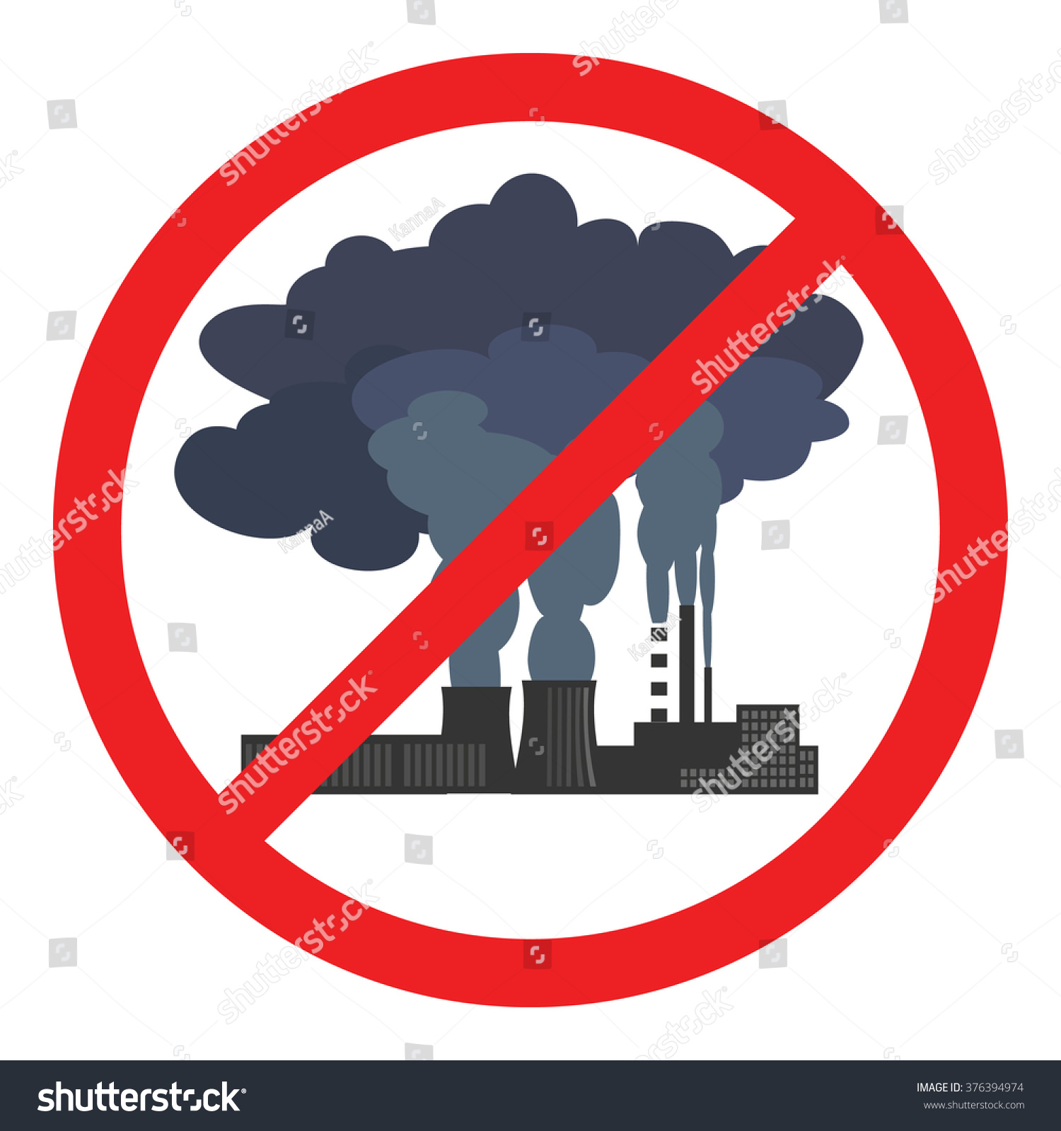 Stop Air Pollution Sign. Conceptual Vector Illustration Showing The ...