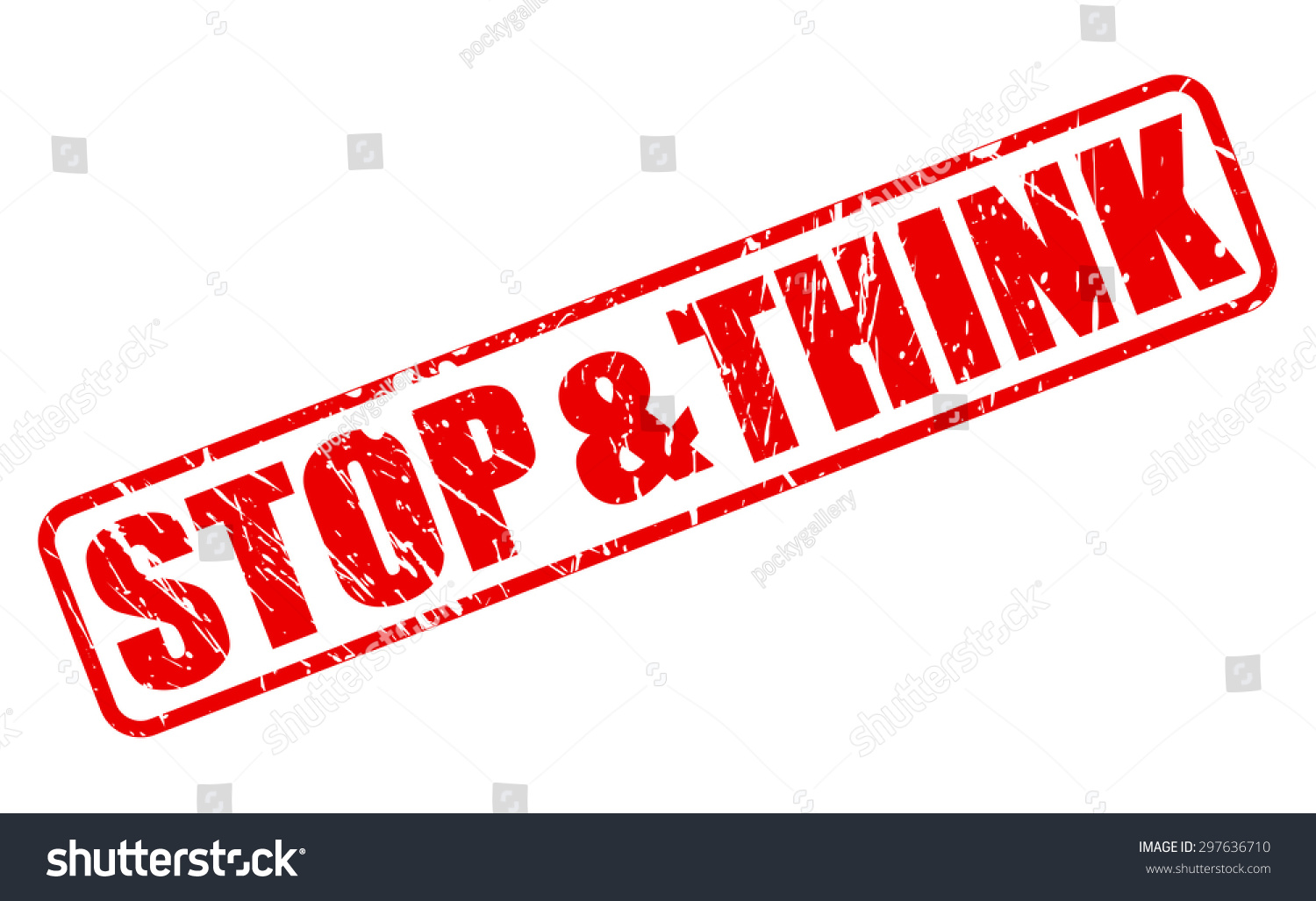 Stop And Think Red Stamp Text On White Stock Vector Illustration ...