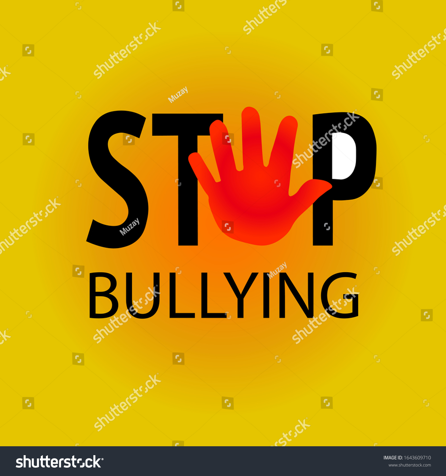 Stop Bullying Logo Vector Red Hand Stock Vector (royalty Free) 1643609710