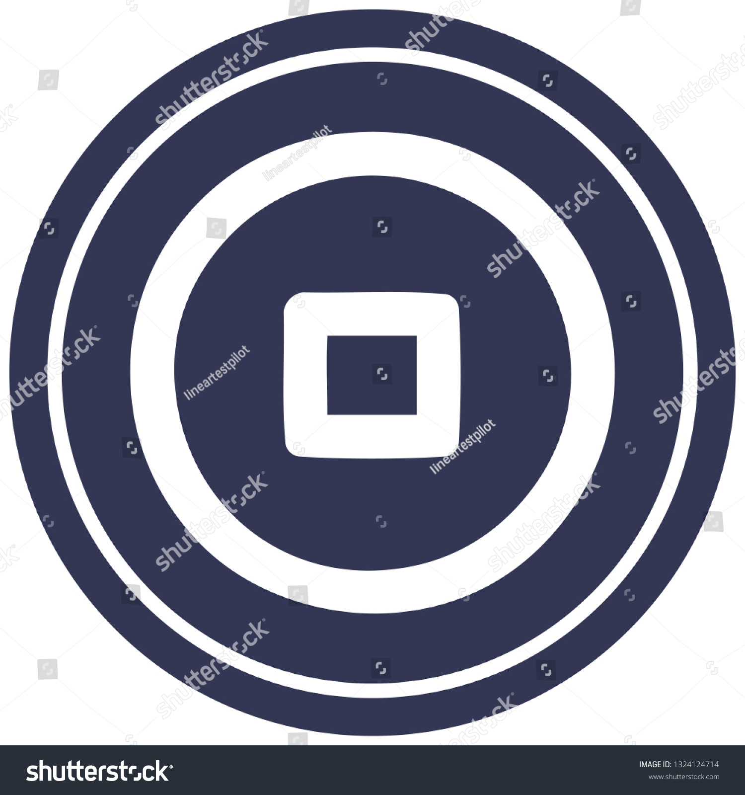 Stop Button Circular Icon Symbol Stock Vector (Royalty Free) 1324124714 ...