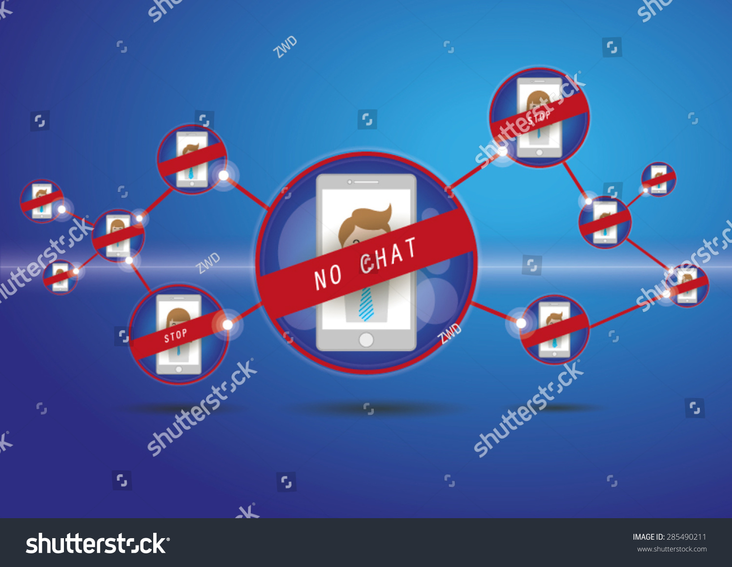 Stop Chatting On Social Media Stock Vector Royalty Free