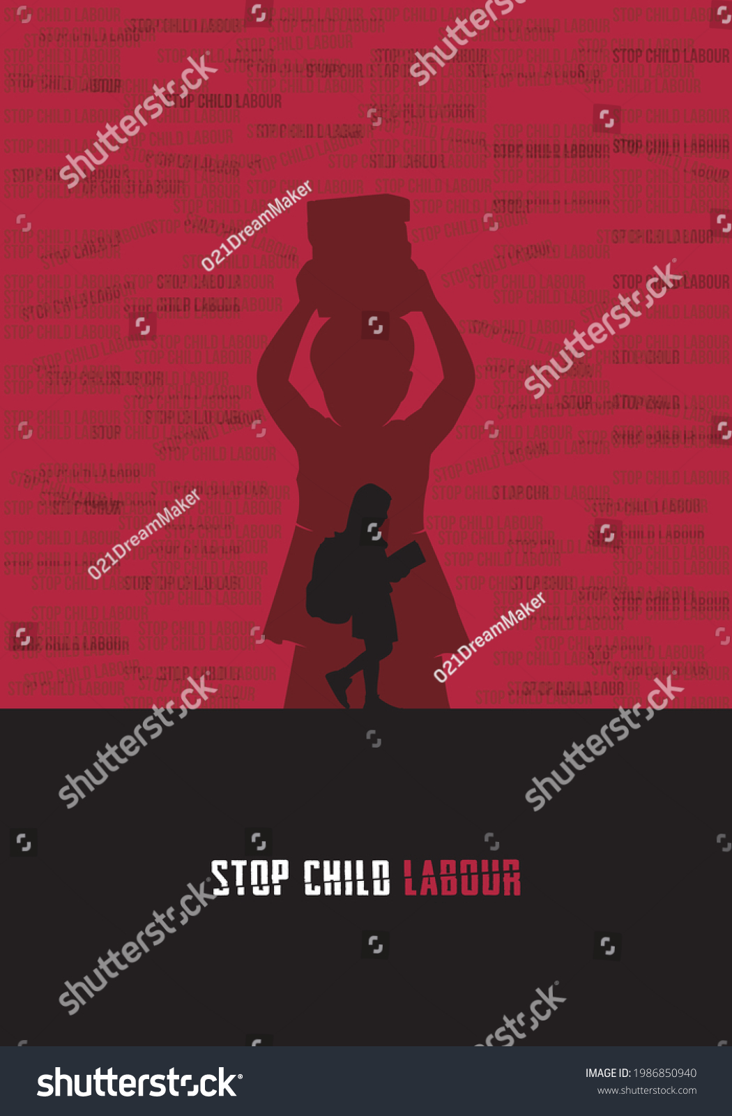 SVG of Stop child labour poster illustration design svg