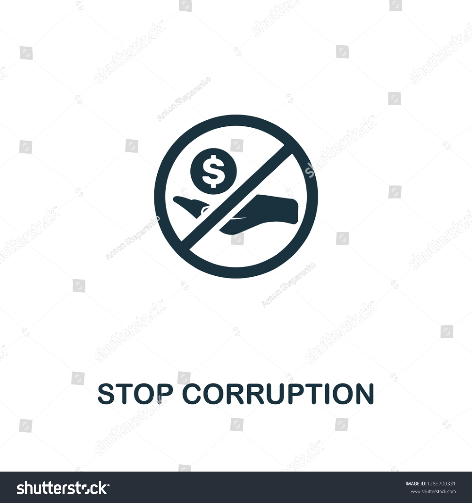 SVG of Stop Corruption icon. Premium style design from corruption collection. Pixel perfect stop corruption icon for web design, apps, software, printing usage. svg