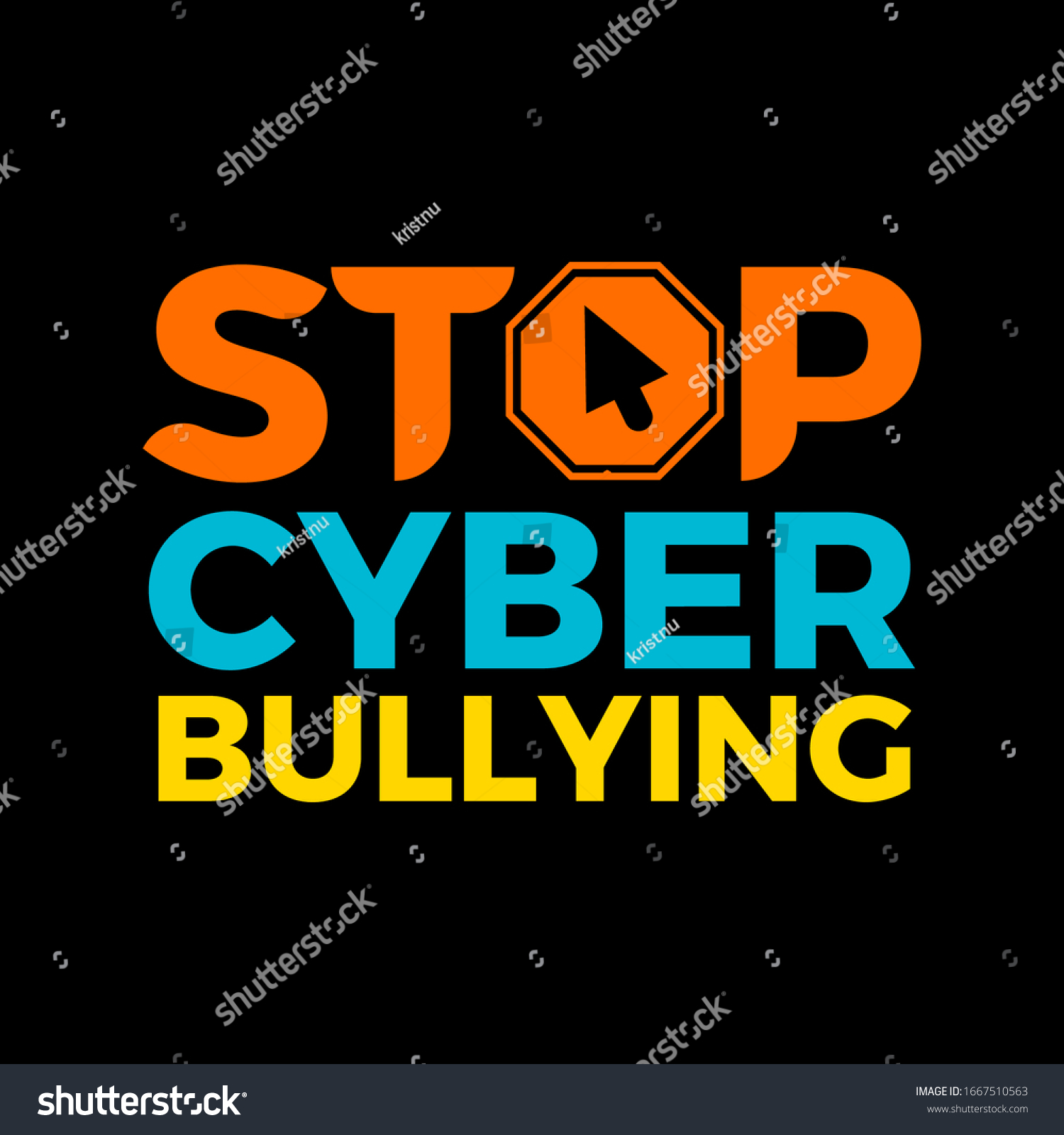 Stop Cyber Bullying Isolated Vector Illustration Stock Vector Royalty Free 1667510563 0115