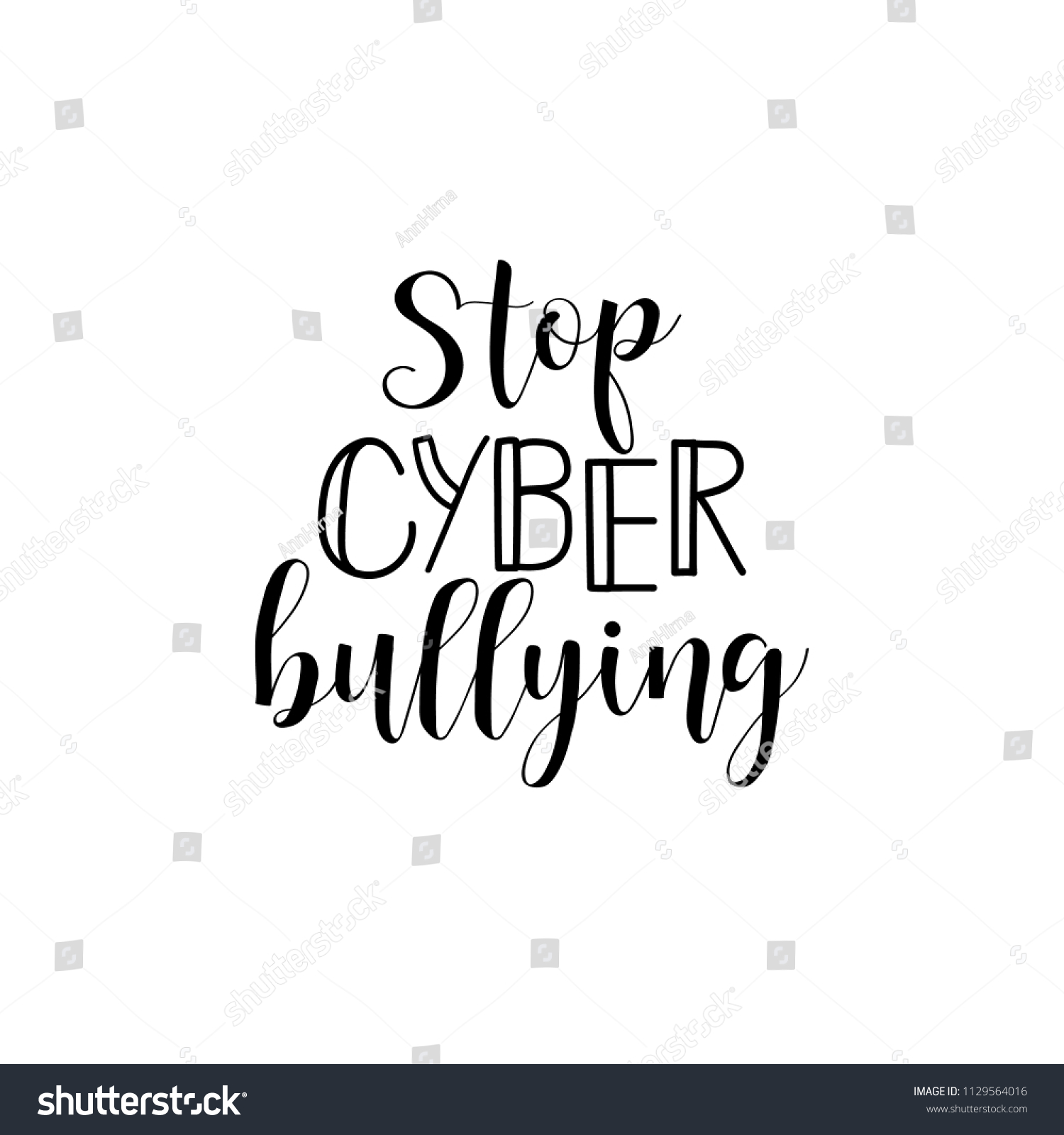 Stop Cyber Bullying Lettering Element Flyers Stock Vector (Royalty Free ...