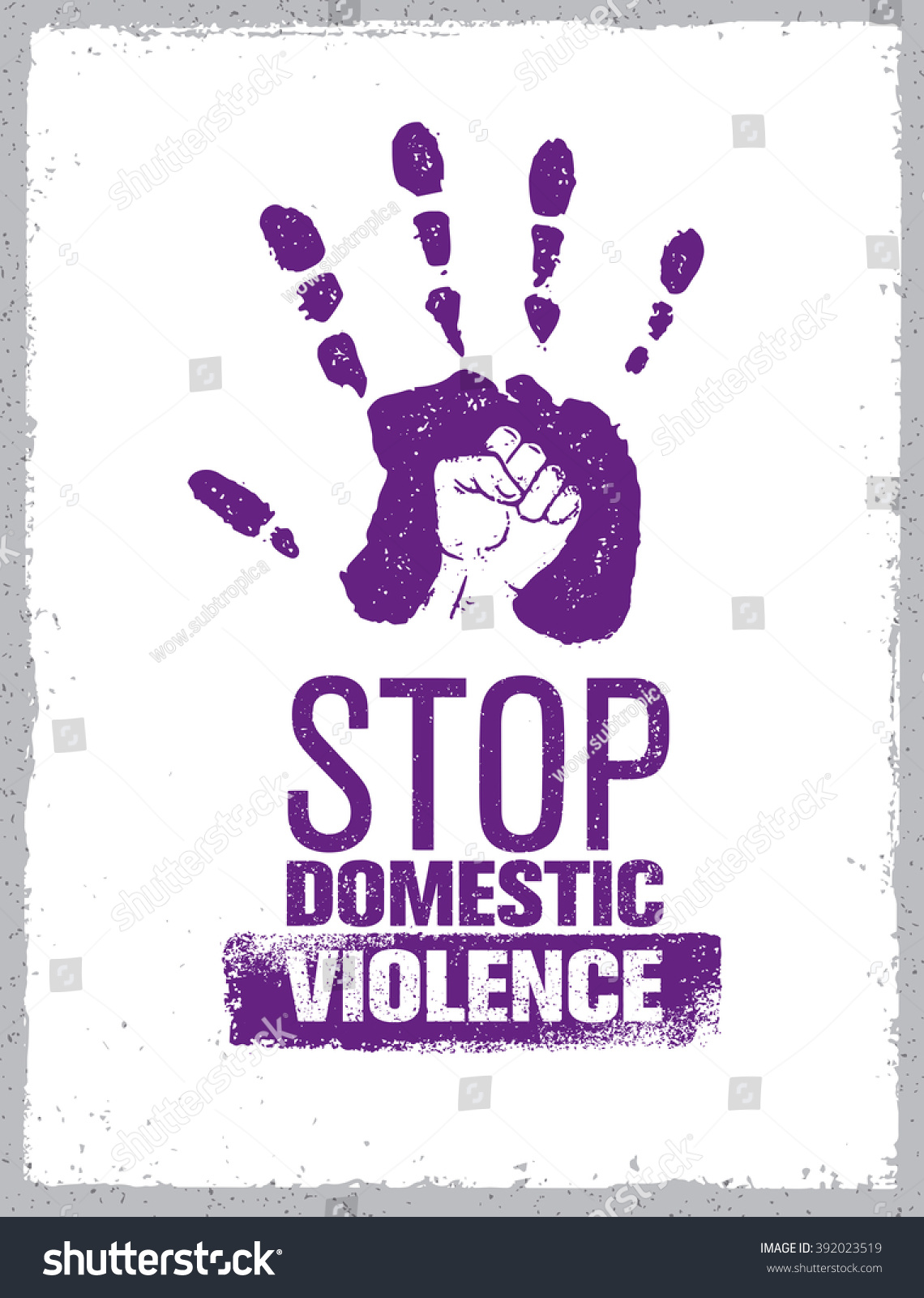 Stop Domestic Violence Stamp Creative Social Stock Vector 392023519 ...