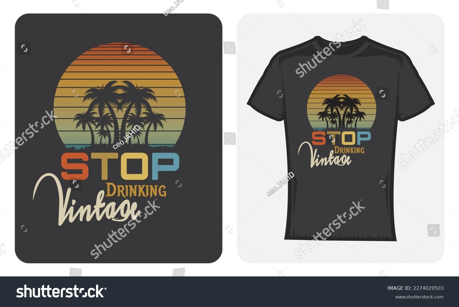 SVG of Stop drinking vintage retro t-shirt design. svg
