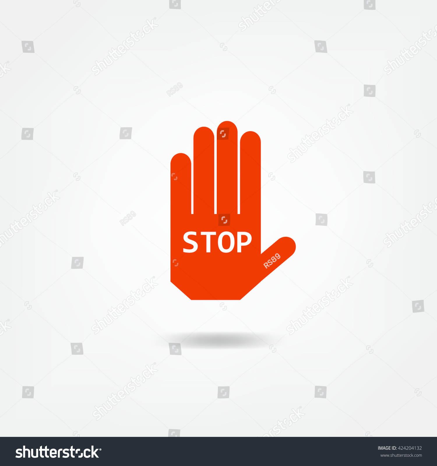 Stop Hand Icon Stock Vector (Royalty Free) 424204132 | Shutterstock