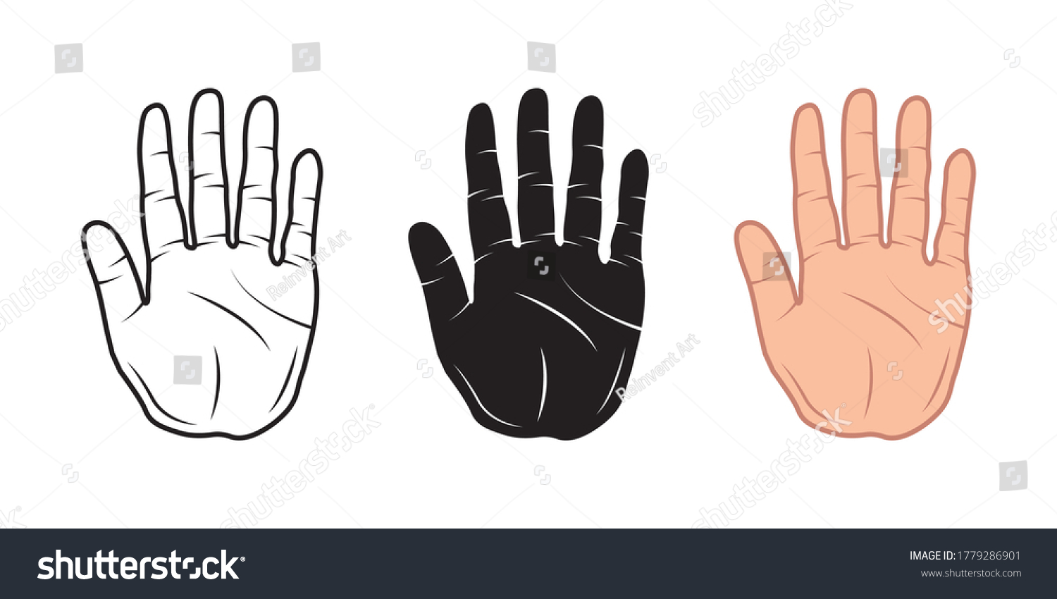 Stock vektor „Stop Hand Symbol Printable Vector Illustration“ (bez ...