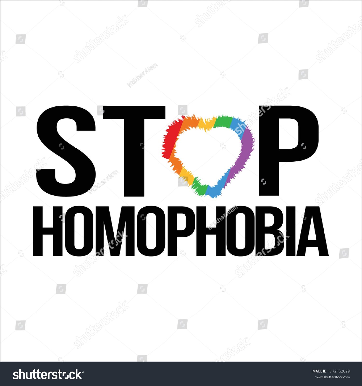 Stop Homophobia Movement Lgbt Flag Vector Stock Vector Royalty Free 1972162829 Shutterstock