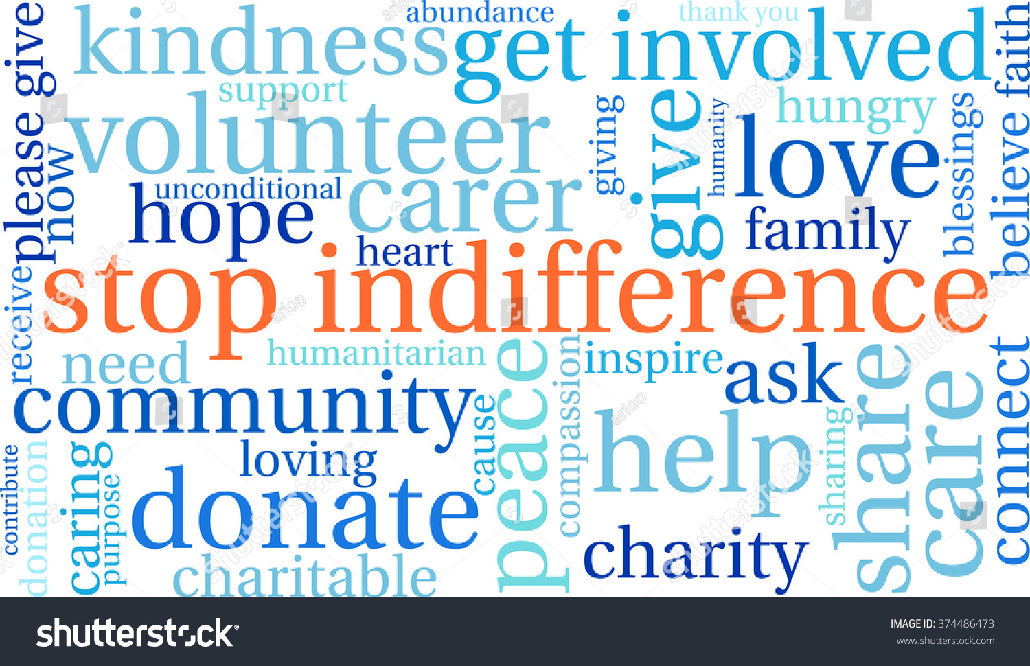 Stop Indifference Word Cloud On White Stock Vector (Royalty Free